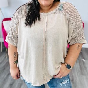 NWT - Andree By Unit - Mocha Knit Tunic Top - Woman's Size 1XL